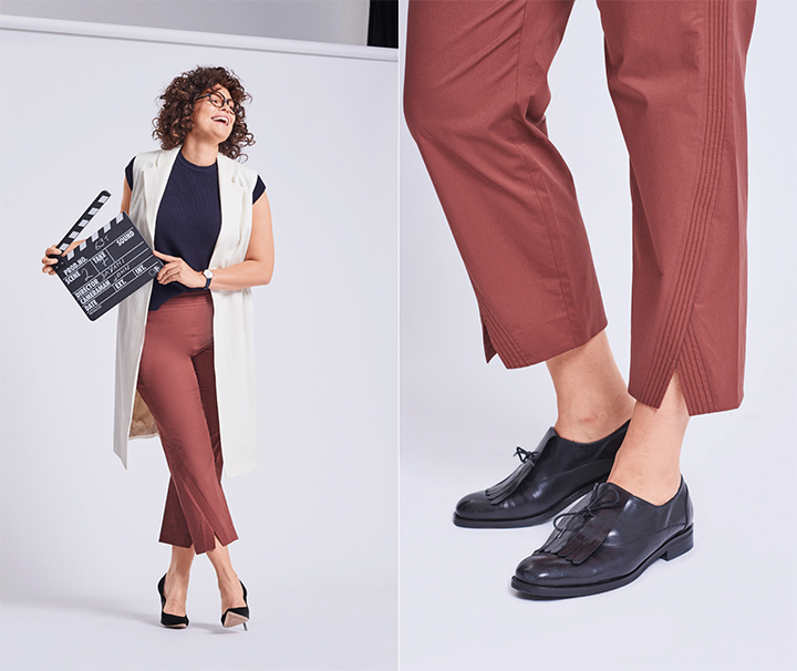 
Pantalon 7/8e surpiqué - Burda Style Février 2018
